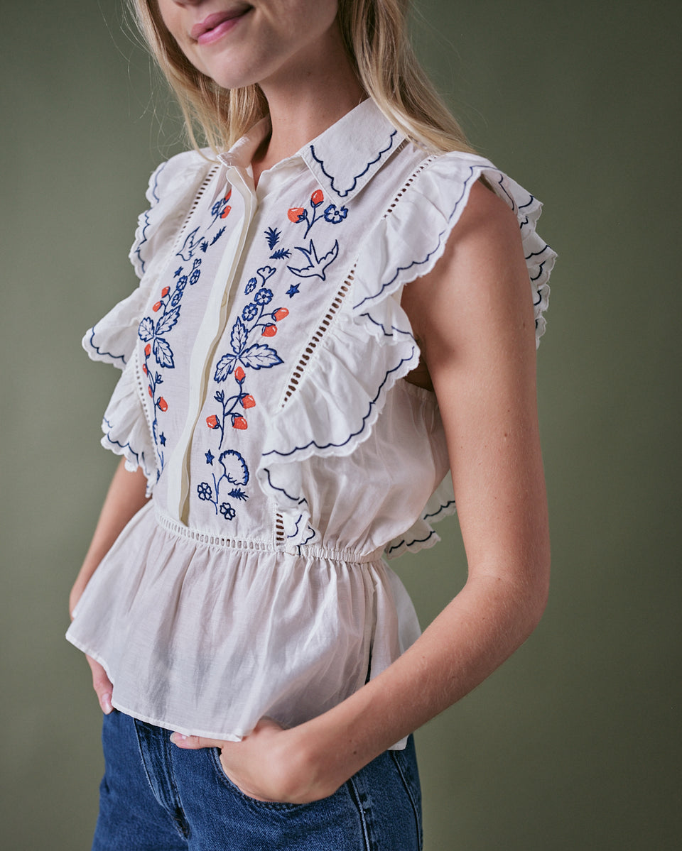 Wild Strawberry Frill Blouse