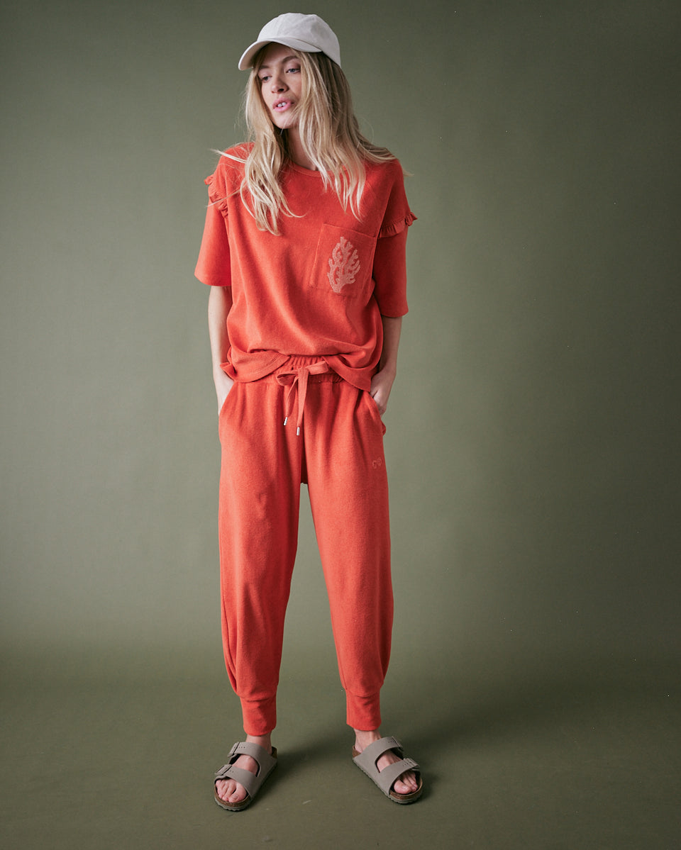 Sea Coral Towelling Jogger