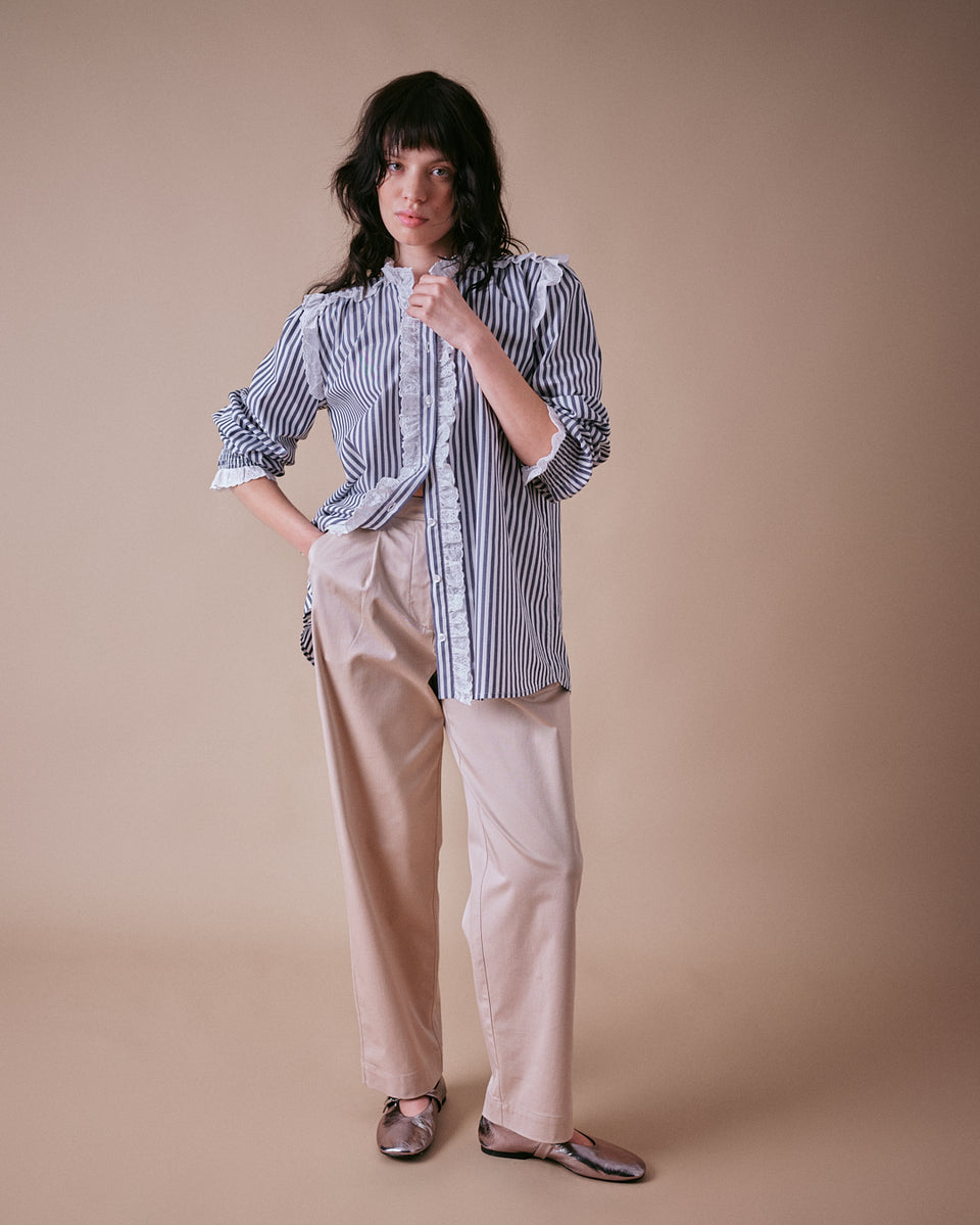Lace and Stripe Shirt