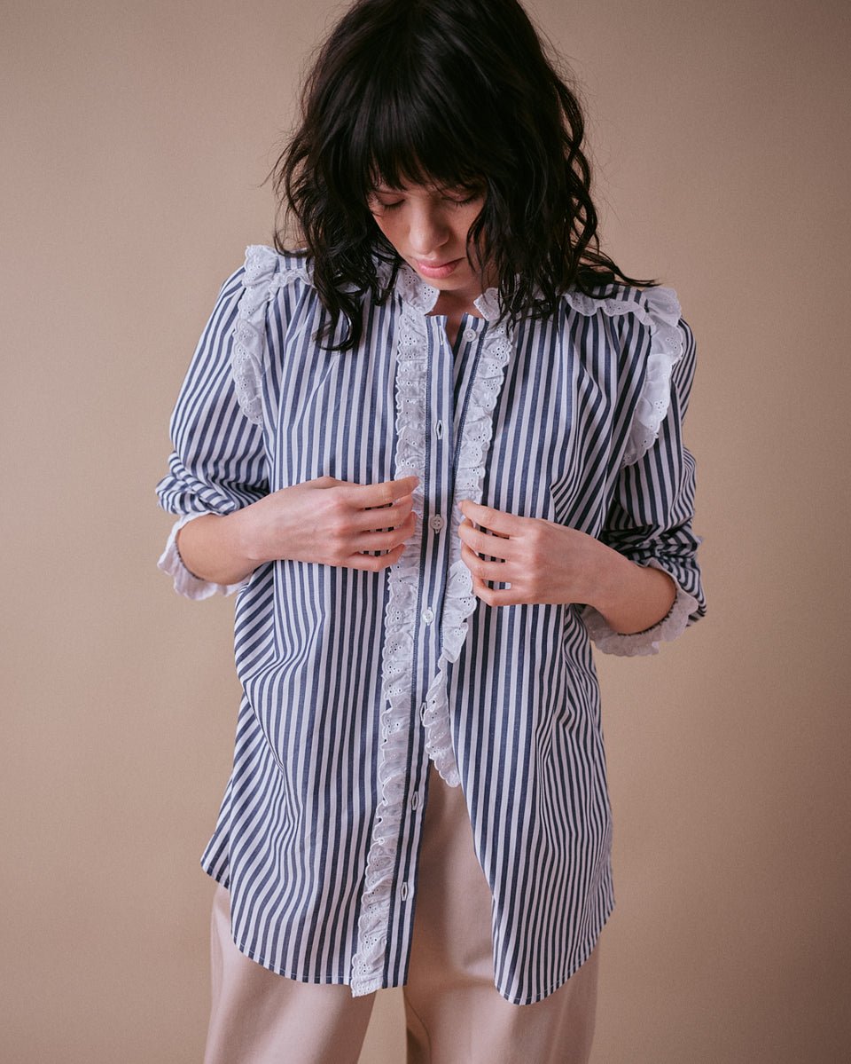 Lace and Stripe Shirt