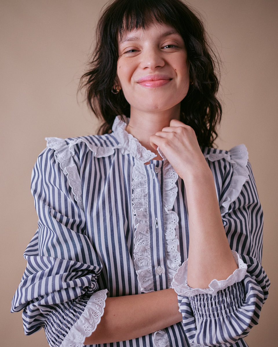 Lace and Stripe Shirt