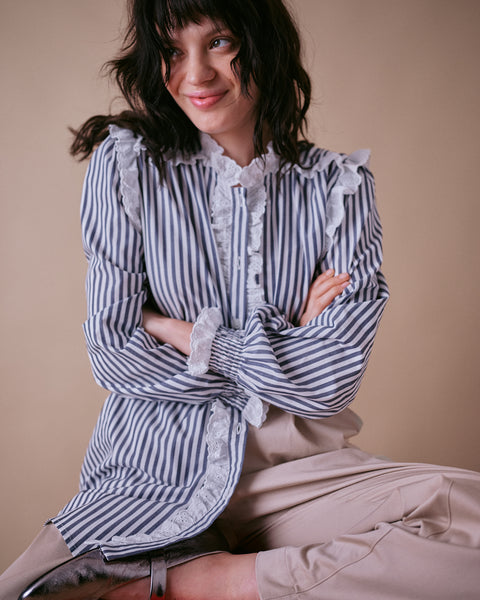 Lace and Stripe Shirt