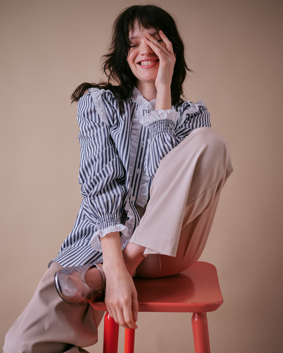 Lace and Stripe Shirt