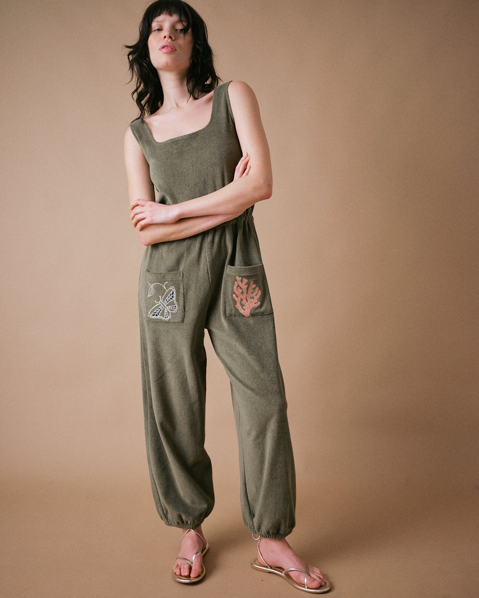 Sea Coral Towelling Jumpsuit