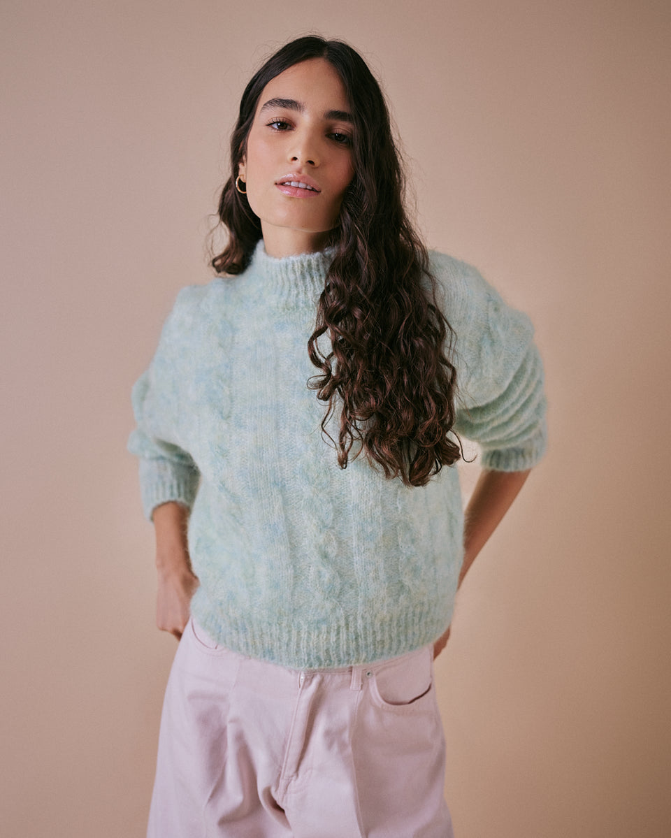 Hari High Neck Italian Cable Jumper