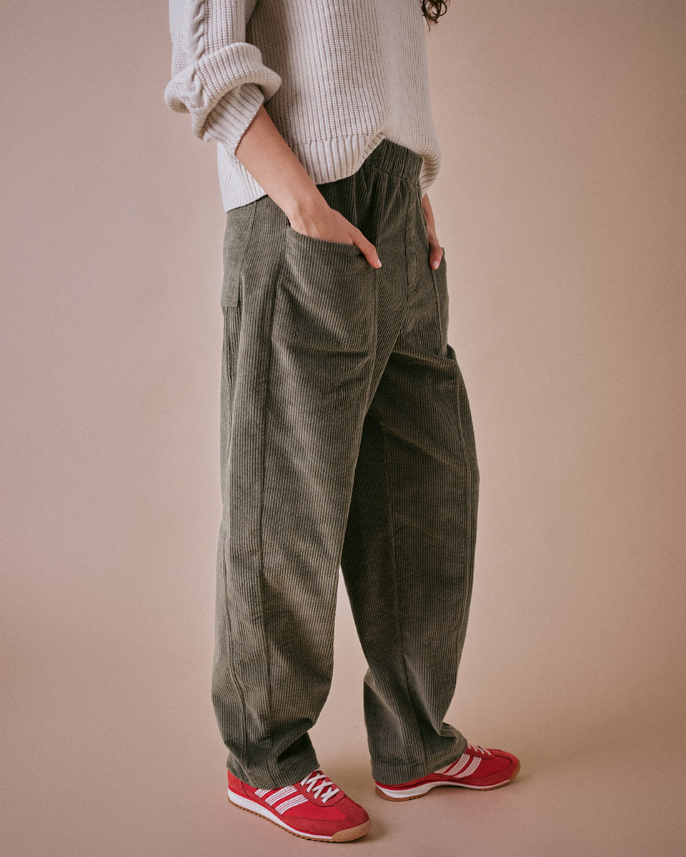 Cord Barrel Leg Trouser