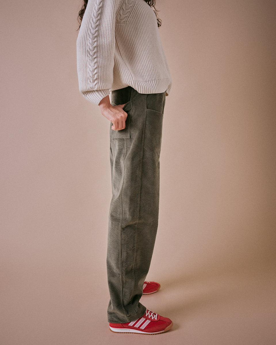 Cord Barrel Leg Trouser