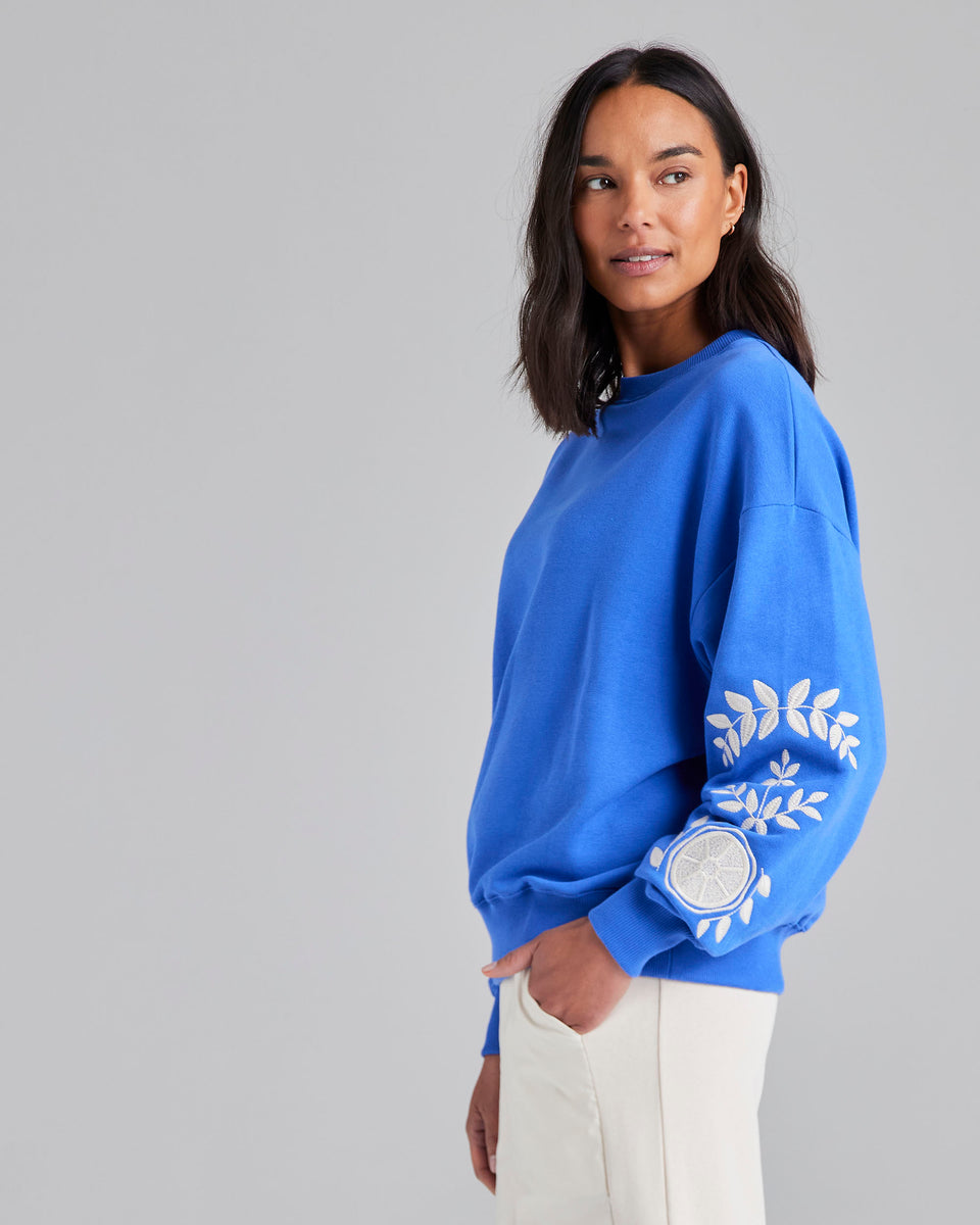 Flora Embroidered Boxy Sweatshirt