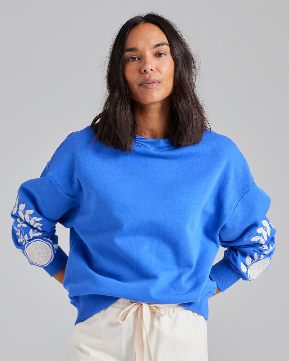 Flora Embroidered Boxy Sweatshirt