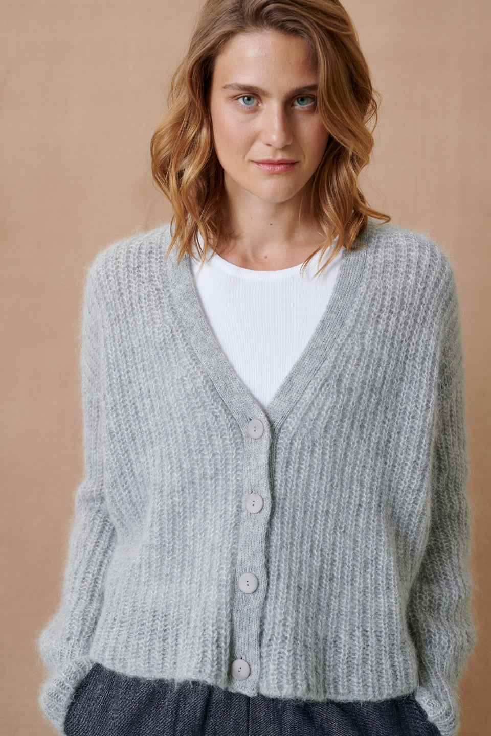 Grey Sirena Italian Textured Cardigan