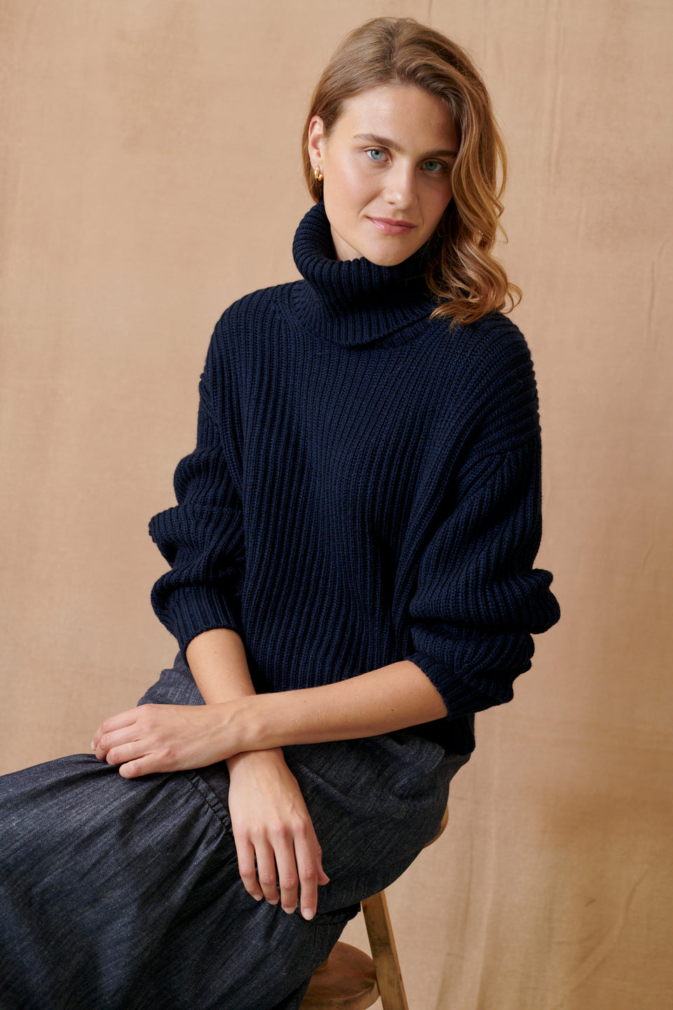 Mari Italian Merino Roll Neck