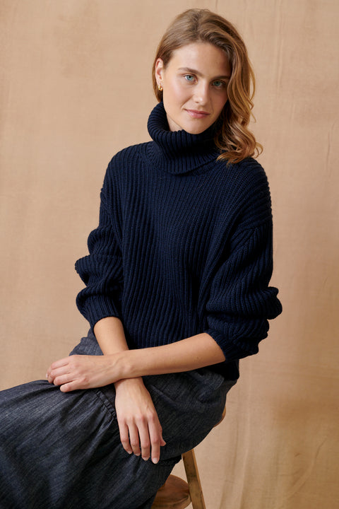Mari Italian Merino Roll Neck