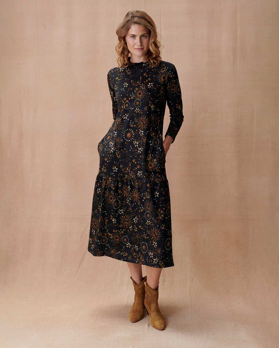 Constellation Print Jersey Dress