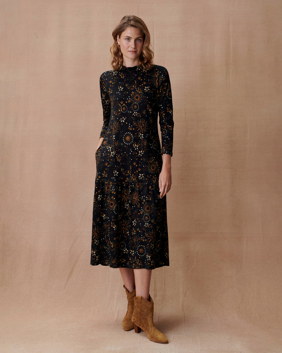 Constellation Print Jersey Dress