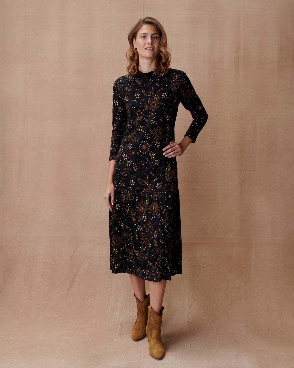 Constellation Print Jersey Dress