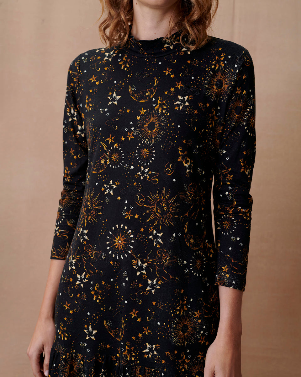 Constellation Print Jersey Dress