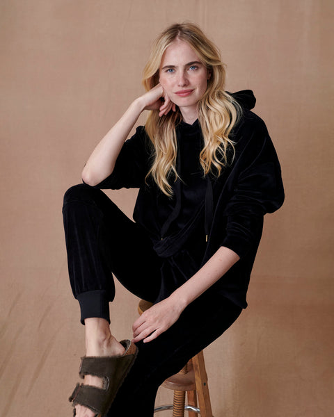 Velour Hooded Twist Jersey