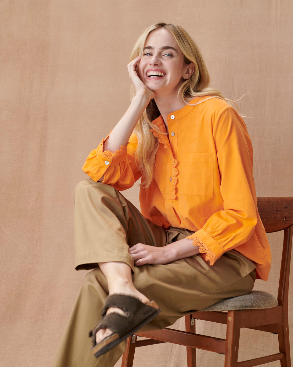 Apricot Crochet Lace Cord Blouse