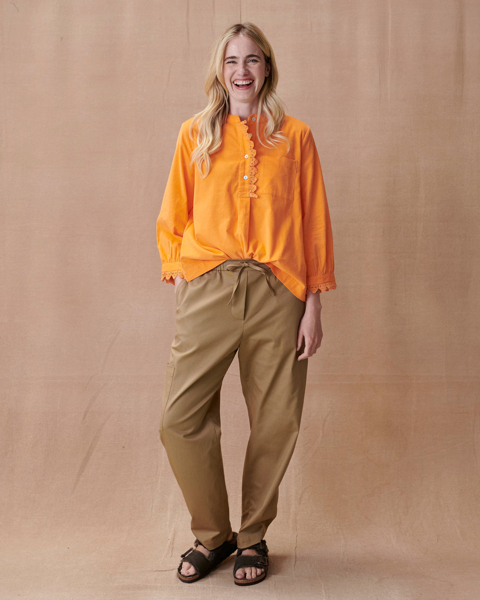 Apricot Crochet Lace Cord Blouse