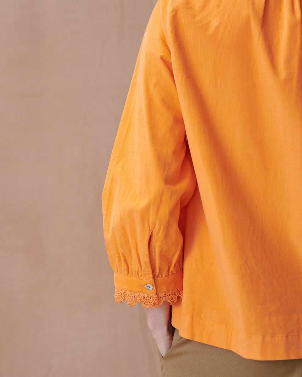 Apricot Crochet Lace Cord Blouse