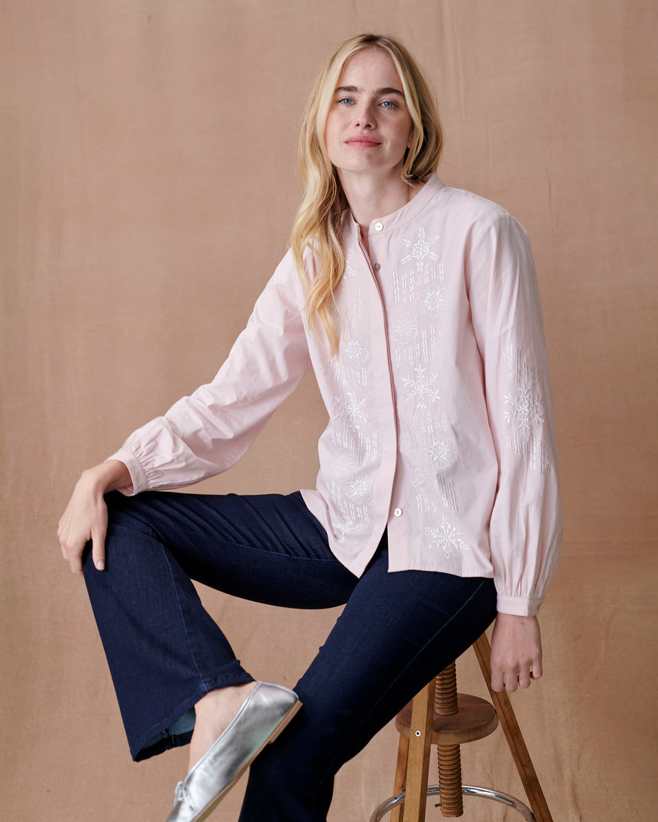 Embroidered Star & Snowflake Blouse