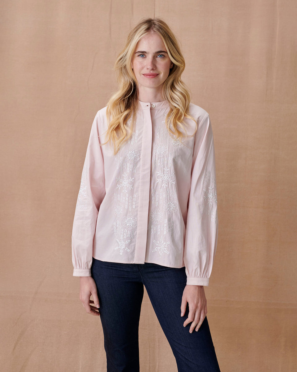 Embroidered Star & Snowflake Blouse