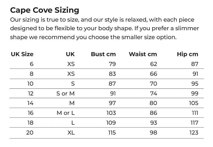 Cape Cover Sizing