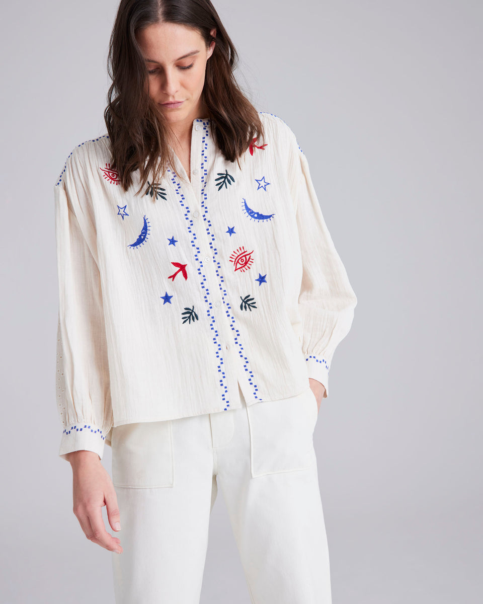 Coves Embroidered Cotton Blouse
