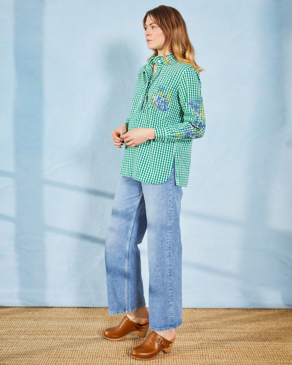 Cove Gingham Cotton Blouse