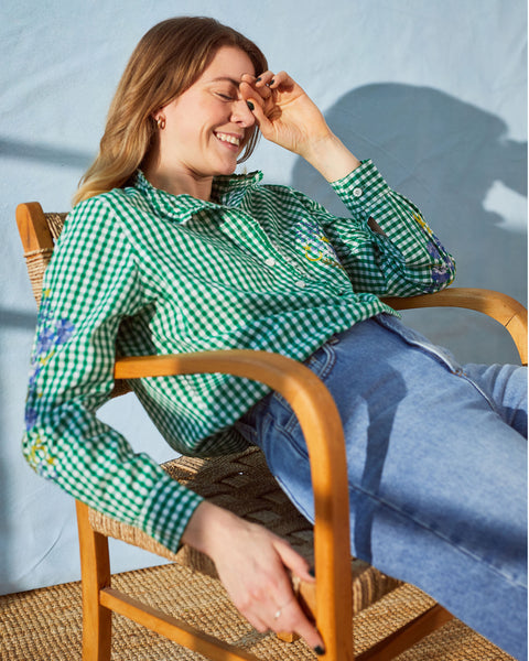 Cove Gingham Cotton Blouse