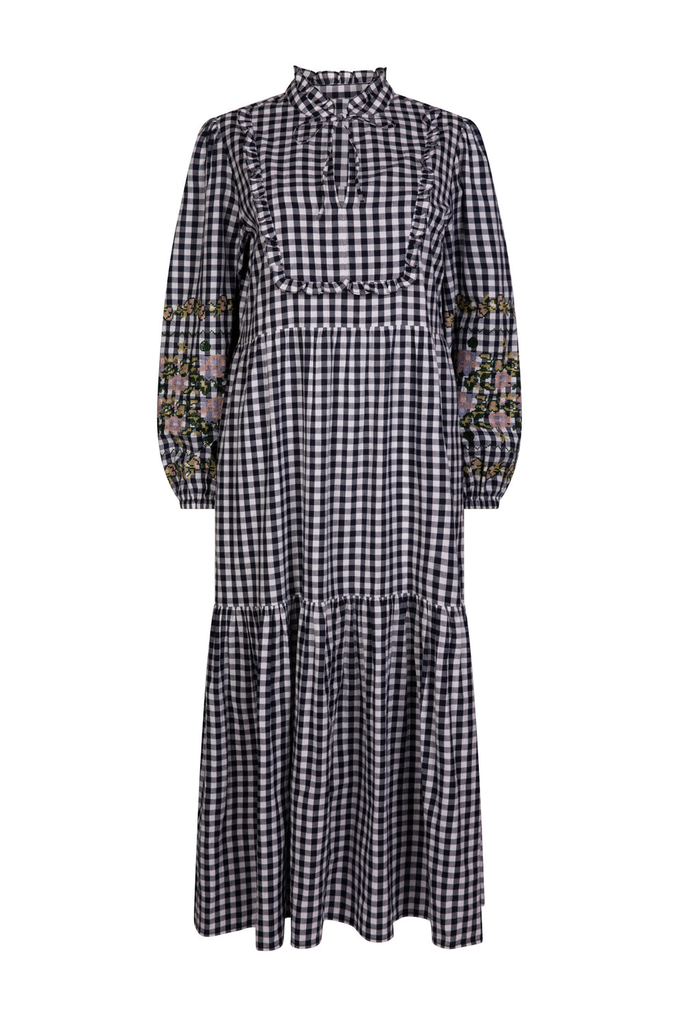 Shell Gingham Tiered Dress