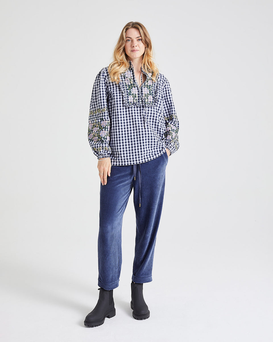 Shell Gingham Blouse