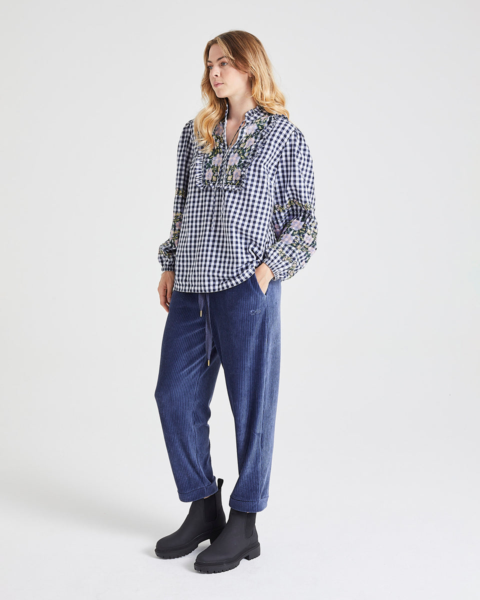 Shell Gingham Blouse