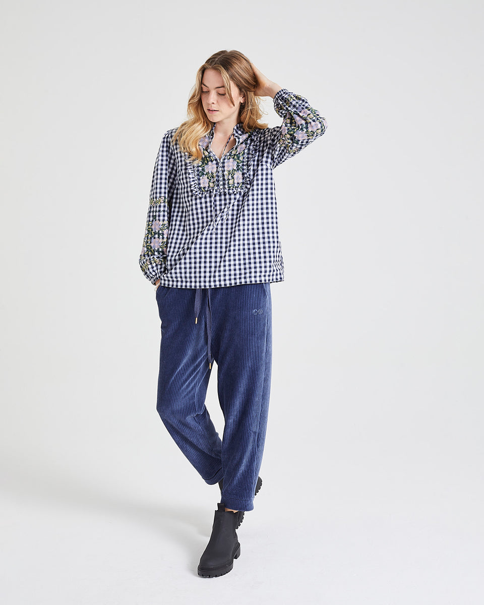 Shell Gingham Blouse