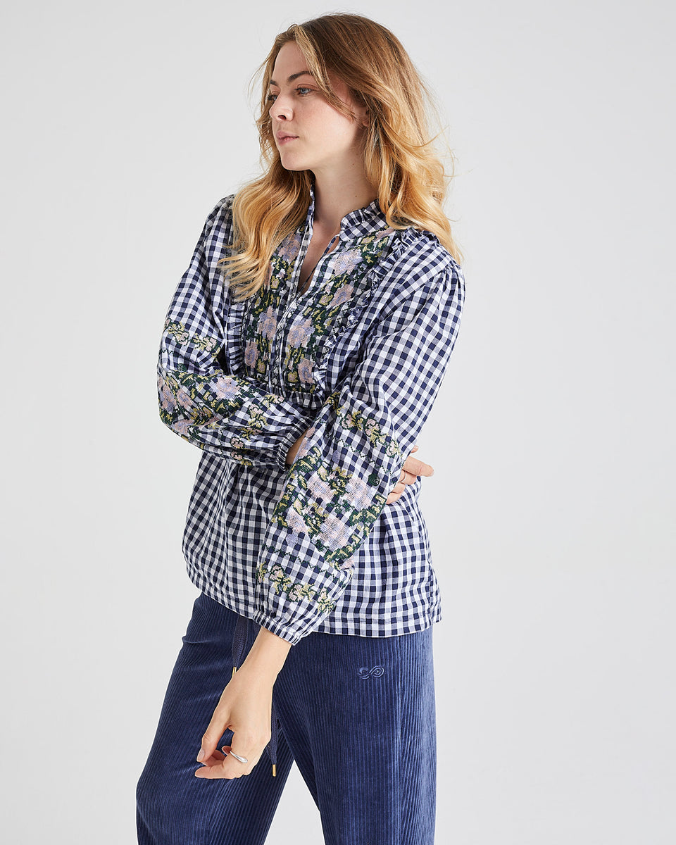 Shell Gingham Blouse