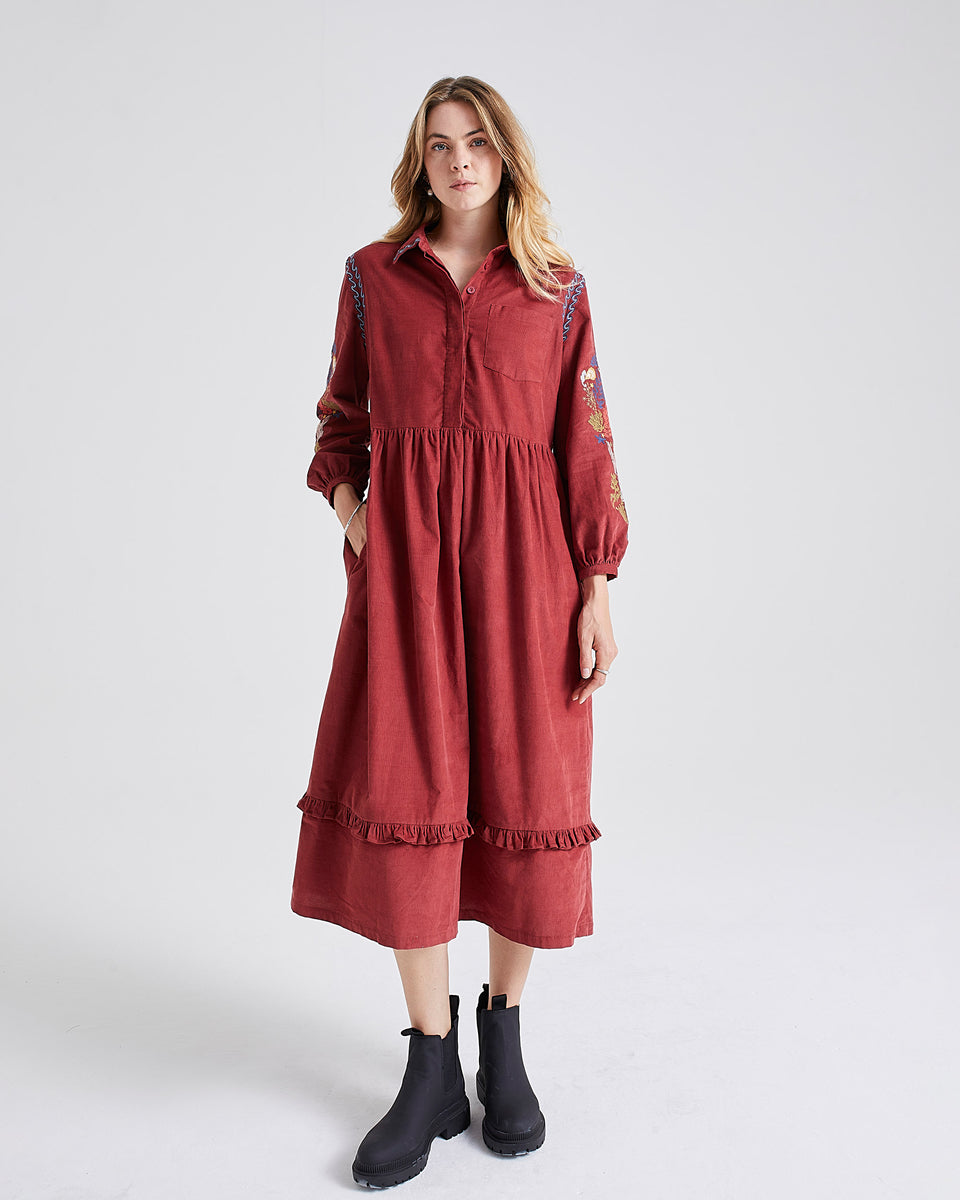 Hama Cord Embroidered Dress
