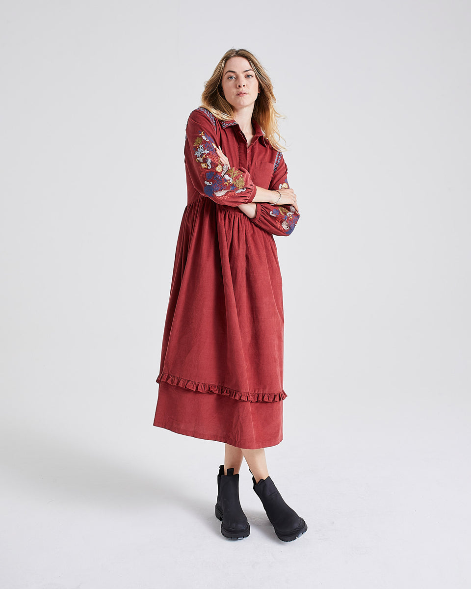 Hama Cord Embroidered Dress