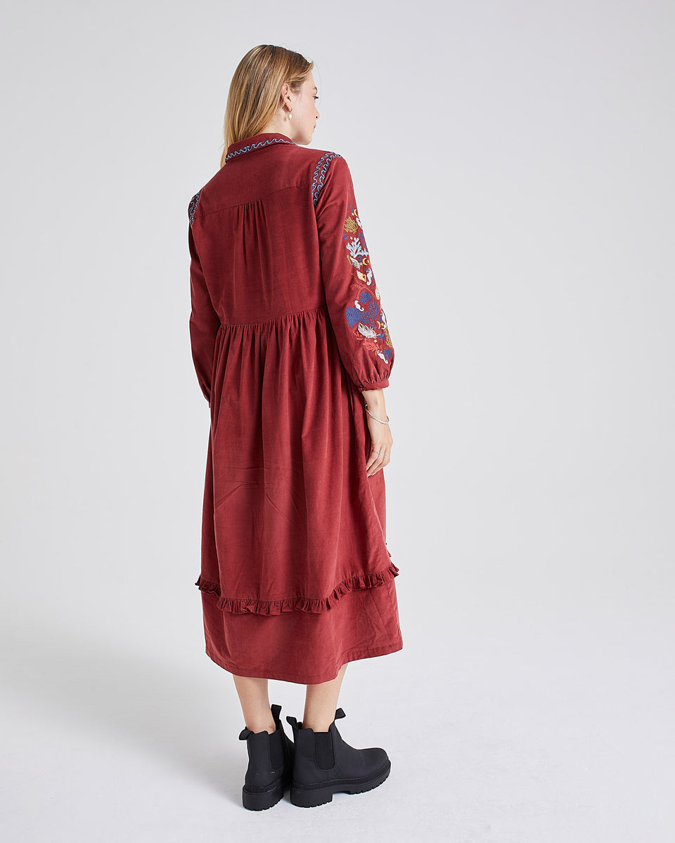 Hama Cord Embroidered Dress