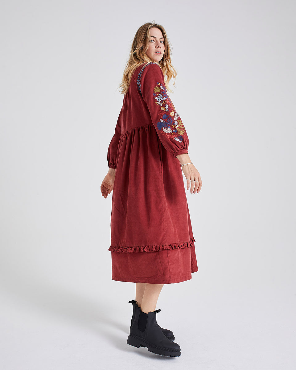 Hama Cord Embroidered Dress