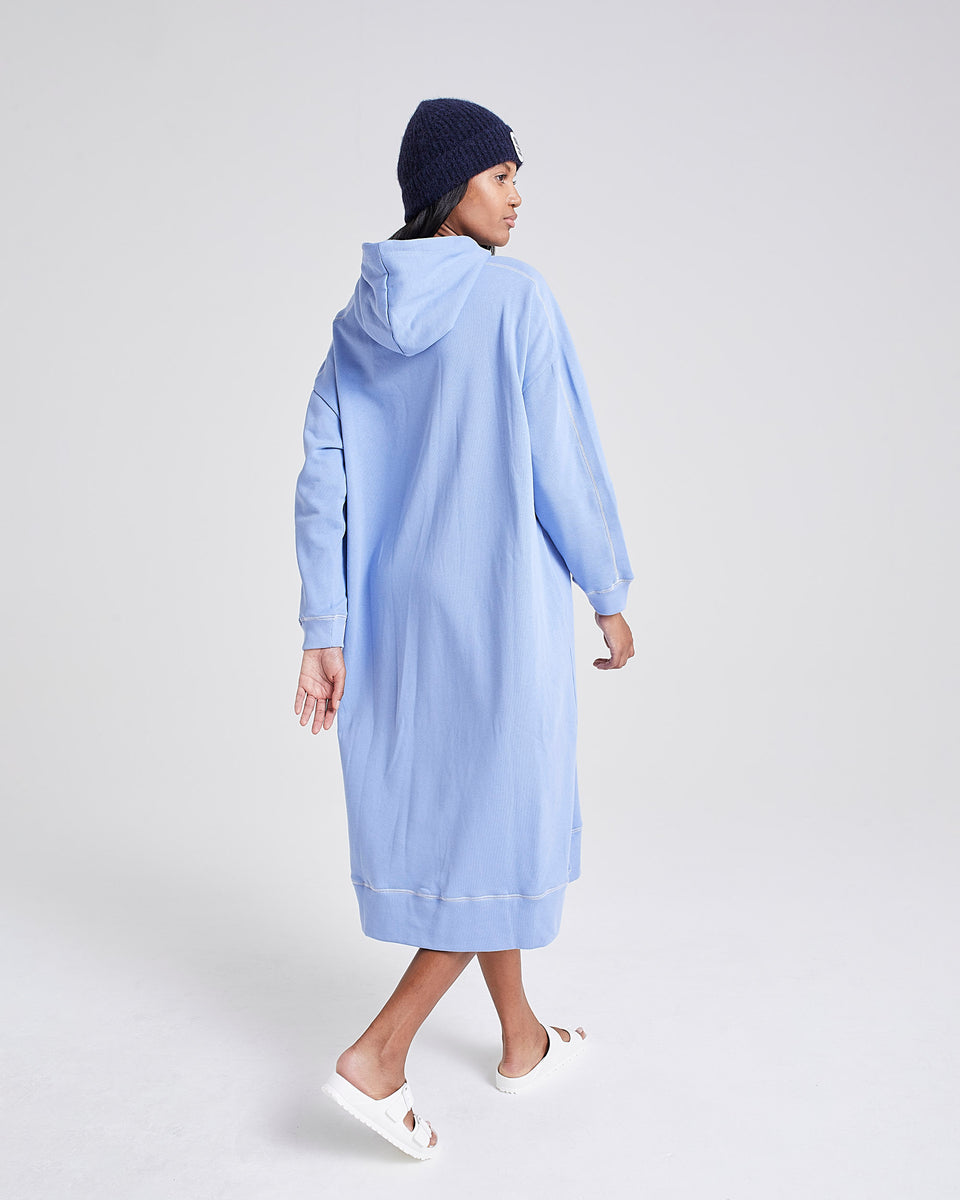 China Blue Hooded Dress