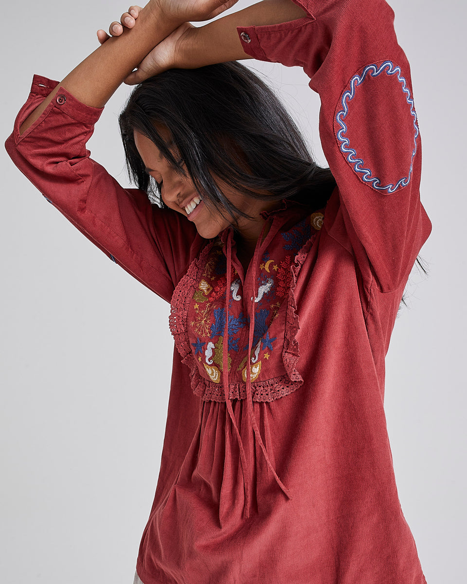 Hama Cord Embroidered Blouse