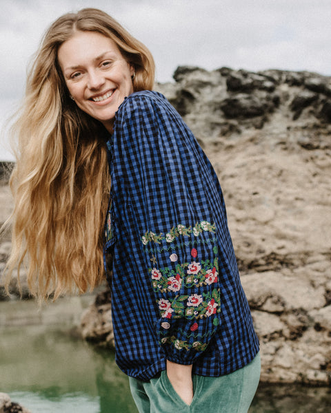 Shell Gingham Blouse