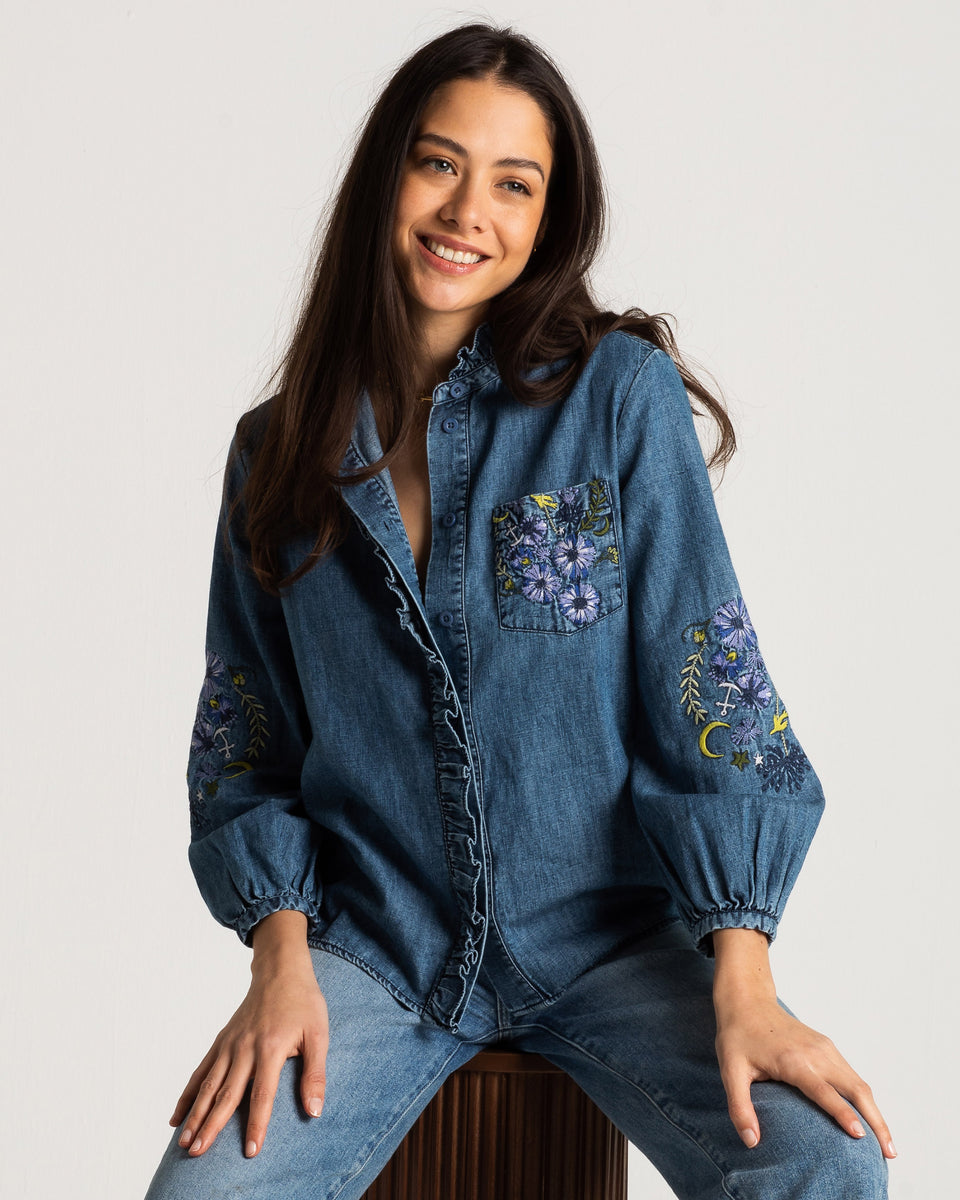 Field Flowers Denim Blouse